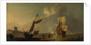 A ship saluting a fort by J. Cook