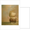 An English East Indiaman, bow view by Peter Monamy