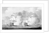 Action between English and French ships by unknown