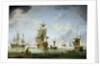 Shipping becalmed in the Solent by Charles Brooking