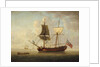 A brigantine in a calm sea by John Cleveley