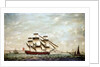 A two-decker and other vessels off Dover by Francis Holman