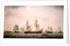 An English brig with captured American vessels by Francis Holman