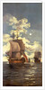 Moonlight scene: ships saluting by Monamy Swaine