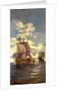 Moonlight scene: ships saluting by Monamy Swaine