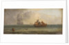Four sailors in a ship's boat by Sands