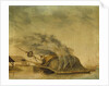 A ship hove down and burning off by Gabriel Bray