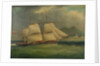 A sloop-of-war close-hauled in a breeze by British School