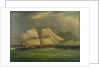 A sloop-of-war close-hauled in a breeze by British School