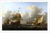 Dutch shipping with a flagship and a states yacht by William Anderson