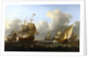 Dutch shipping with a flagship and a states yacht by William Anderson