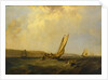 A sailing boat in a fresh breeze off Cowes by George Chambers the Elder