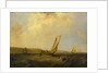 A sailing boat in a fresh breeze off Cowes by George Chambers the Elder