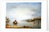 Dead calm: Boats off Cowes Castle by Augustus Wall Callcott