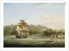 A frigate and other vessels in Barn Pool off Plymouth by Thomas Lyde Hornbrook