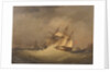 A frigate off a rocky coast by Nicolas Matthew Condy