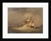 A frigate off a rocky coast by Nicolas Matthew Condy