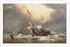 A North Sea breeze on the Dutch coast by Edward William Cooke