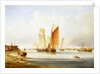 A harbour scene with fishing boats by Edward William Cooke