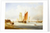A harbour scene with fishing boats by Edward William Cooke
