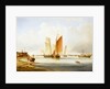 A harbour scene with fishing boats by Edward William Cooke