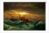 Shipwreck with a paddle tug towing a lifeboat in a gale by Richard Henry Nibbs