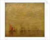 Venetian boats reflected in a calm sea by William Gedney Bunce