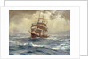 A barque running before a gale by Thomas Jacques Somerscales