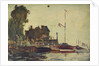 The Royal Yacht Squadron Club House at regatta time by John Everett