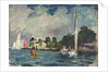 The Royal Yacht Squadron Club House, Cowes, at regatta time by John Everett