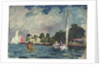 The Royal Yacht Squadron Club House, Cowes, at regatta time by John Everett