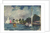 The Royal Yacht Squadron Club House, Cowes, at regatta time by John Everett