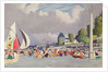 The Royal Yacht Squadron Club House, Cowes, at regatta time by John Everett