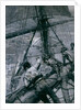Heavy weather in the Channel: stowing the mainsail by Frank William Brangwyn