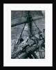 Heavy weather in the Channel: stowing the mainsail by Frank William Brangwyn