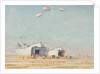 LSTs on the beach at Courseulles by Stephen Bone