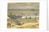 View of Courseulles with DUKWs landing stores by Stephen Bone