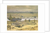View of Courseulles with DUKWs landing stores by Stephen Bone