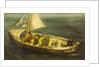 A ship's boat at sea by Richard Ernst Eurich