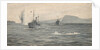 HMS 'Lanner' and 'Salvia' under bomb attack in Suda Bay by Rowland John Robb Langmaid