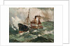 Gale force 8: trawler in a rough sea by Harry Hudson Rodmell