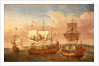 The 'Peregrine' and other Royal yachts off Greenwich circa 1710 by Jan Griffier