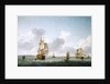 A two-decker and a frigate running into the Thames off Gravesend by Charles Brooking