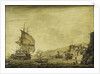 A Dutch ship arriving at Naples by Cornelis Bouwmeester