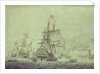 Dutch and English ships arriving at Naples by Cornelis Bouwmeester