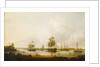 Ships off the gun wharf at Portsmouth, 1770 by Dominic Serres the Elder