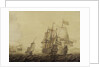 Action between Dutch and English ships by Heerman Witmont
