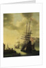 Dutch men-of-war in harbour by J. Browne