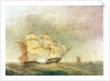 HMS 'Pique' carrying away her rudder by John Christian Schetky