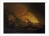 Loss of the East Indiaman 'Kent': the burning hulk, 1 March 1825 by Thomas Luny